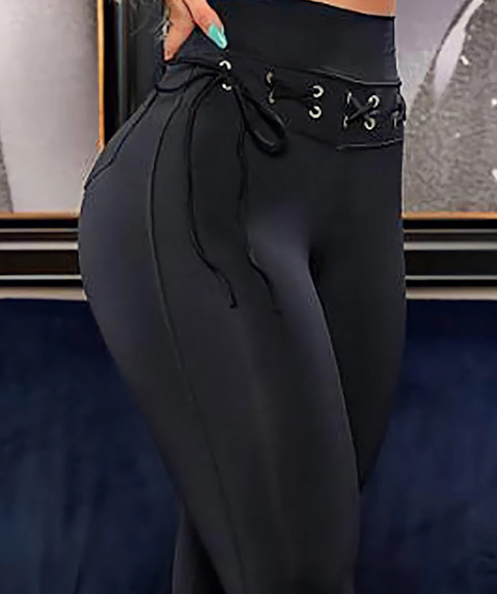 2022 Europe and the United States new spring and summer solid color slim pants a large number of spot