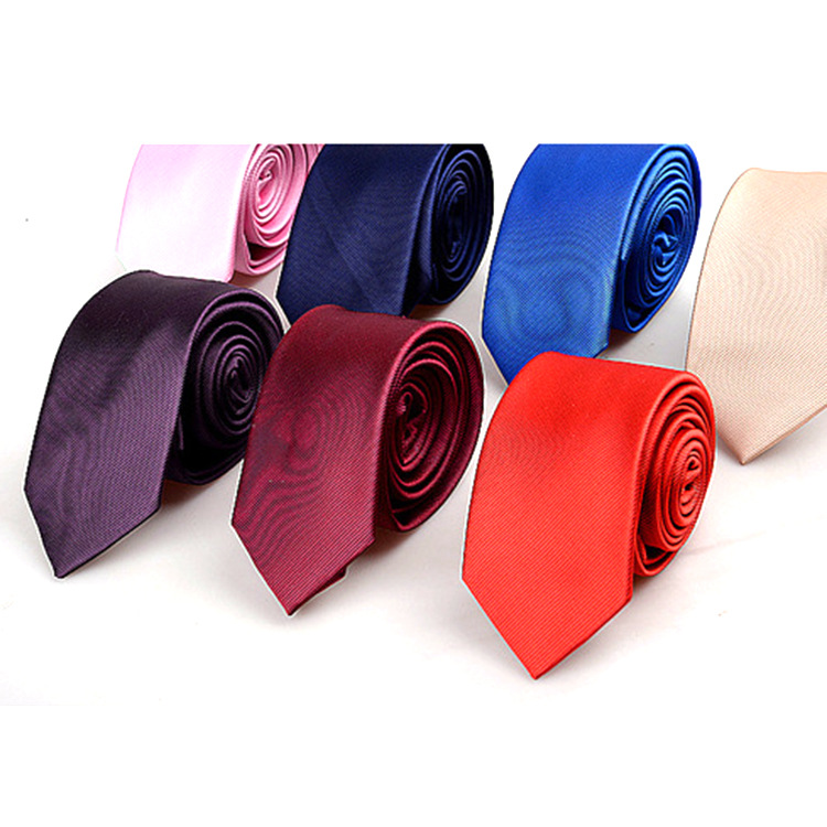 Korean Style Dress Men's Tie Black Wholesale Trendy New Casual Solid Color 6cm Polyester Christmas White Tie