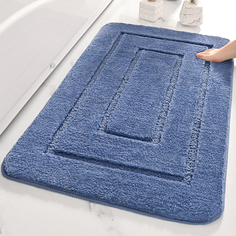 Cross-border microfiber back-shaped bathroom floor mat bathroom non-slip bathroom solid color absorbent mat bathroom door mat