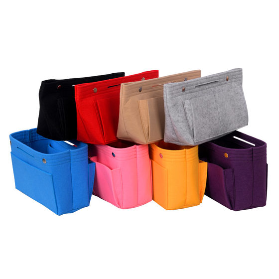 Felt cosmetic bag large capacity color non-woven cosmetic finishing bag Fashion Women's liner bag medium bag wholesale
