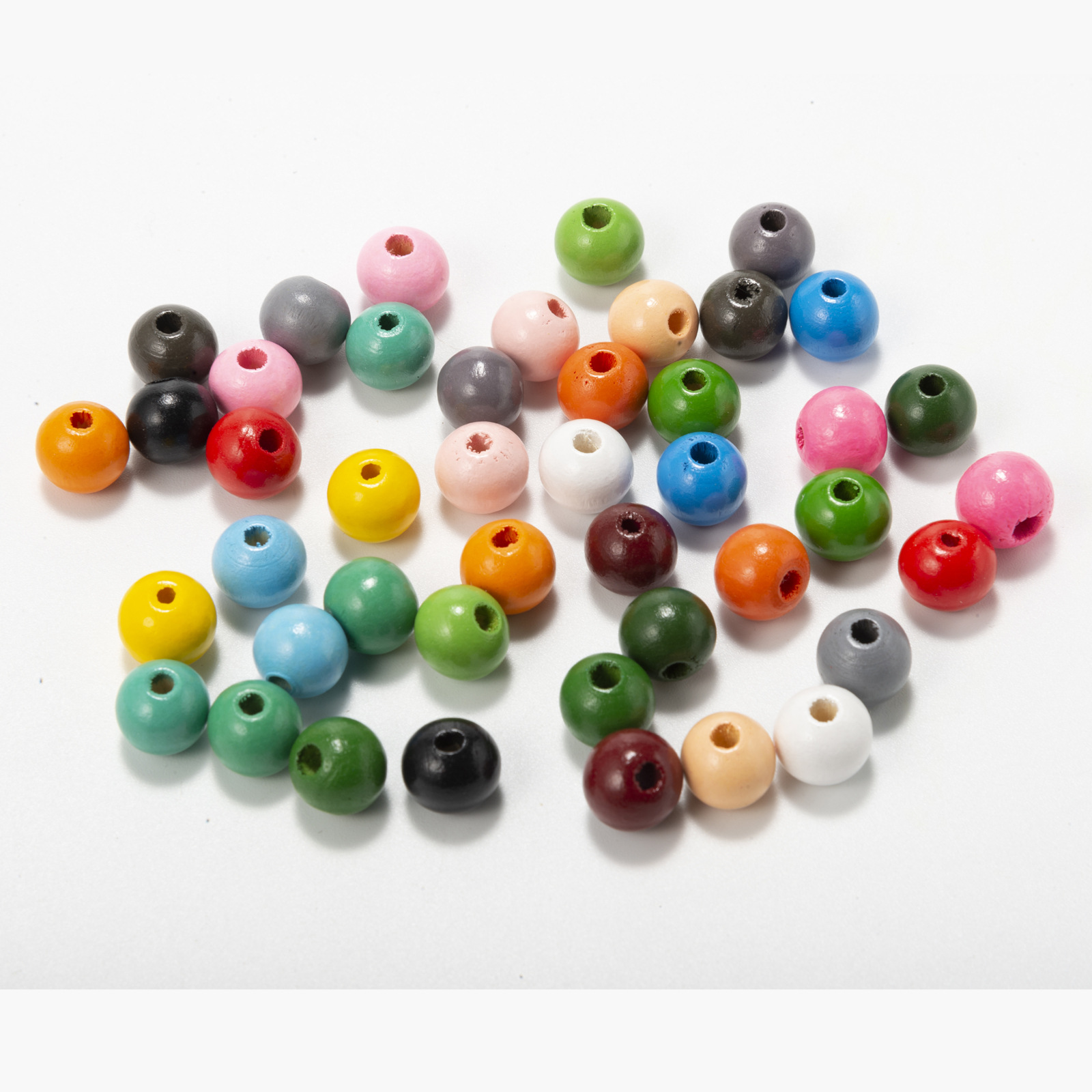 DJ source factory 12mm color wooden beads round beads loose beads hemp rope tassel wooden beads string DIY accessories