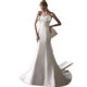 Satin Wedding Dress High-end French White Slim-fit Strapless Simple Bride Wedding Bow Out-door Yarn Spring