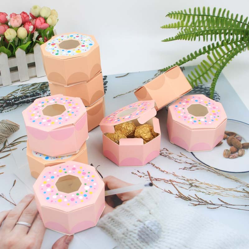 ヨーロッパの新しいキャンディー箱結婚のお土産箱喜糖箱包装箱ドーナツ多角形クッキー箱|undefined
