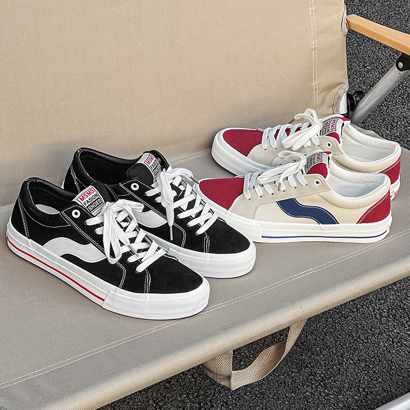 New 2023 Spring Men's Shoes ins Korean Style Casual Retro Skate Shoes Niche Couple Student Canvas Shoes Women