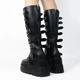 Independent station Foreign trade boots 2023 new European and American metal buckle with thick bottom high boots Women's Amazon plus size women's boots
