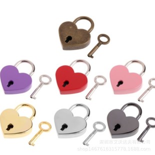 Love lock color heart-shaped bag padlock macaron color heart-shaped lock luggage hardware lock medium