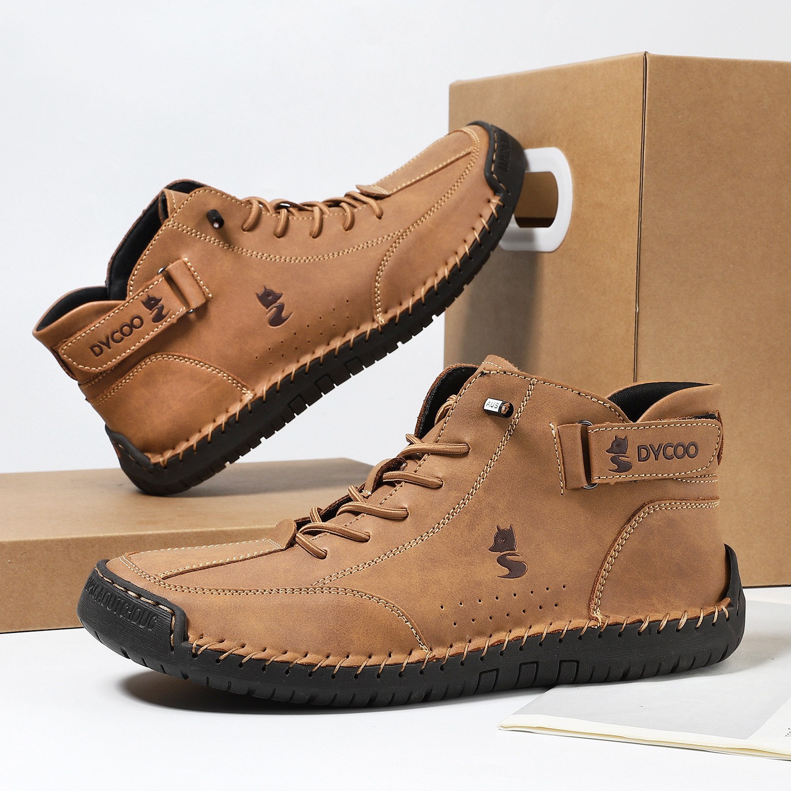 Cross-border popular men's shoes high-top men's casual shoes winter shoes Martin boots men's stitching Fox shoes