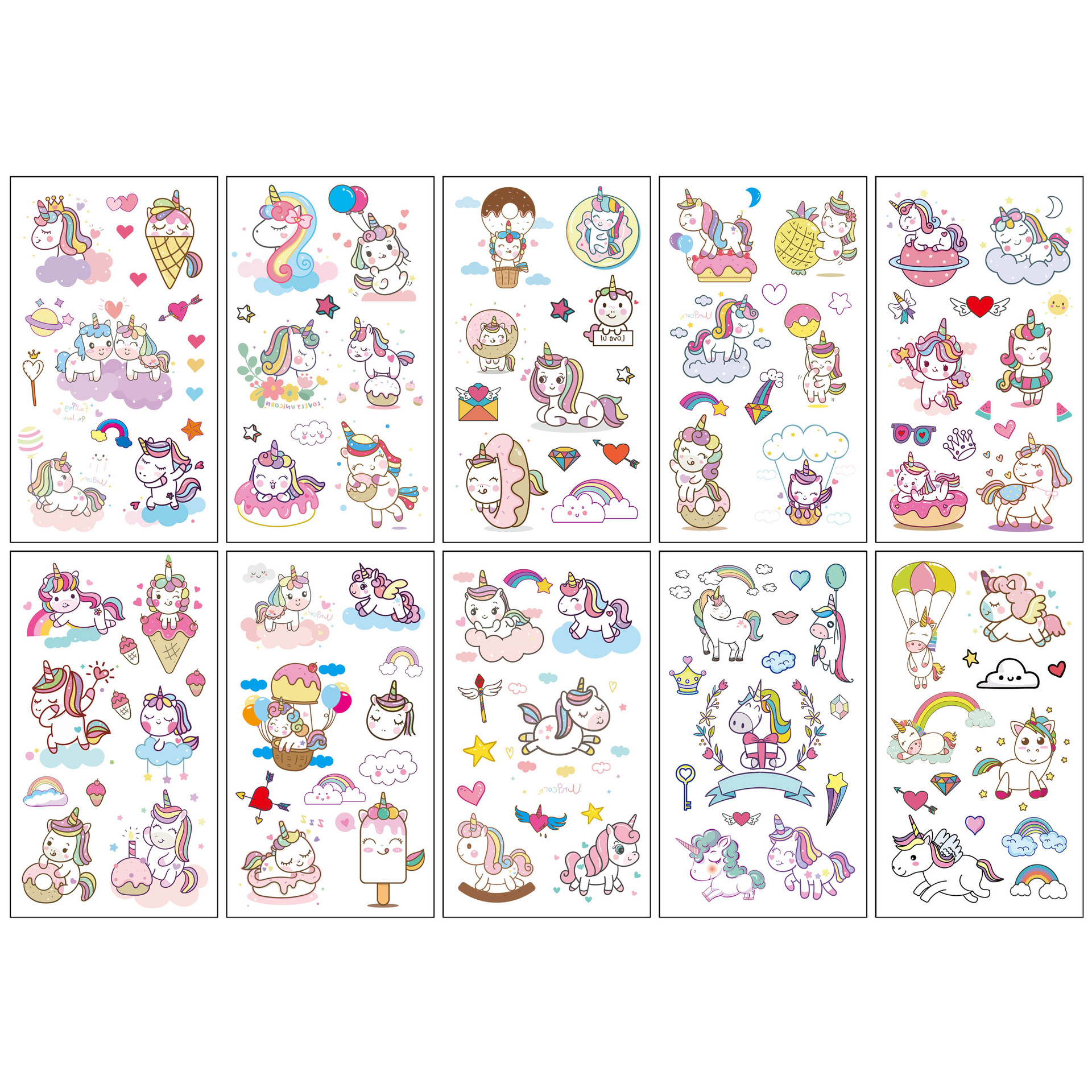 In stock wholesale coolomi tattoo stickers cartoon girl heart disposable temporary arm face tattoo stickers