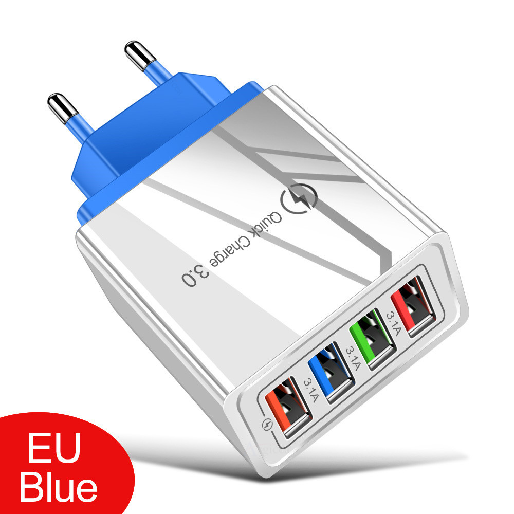 4usb power adapter American and European gauge 5V3A multi-port USB charging head mobile phone charger spot cross-border explosions