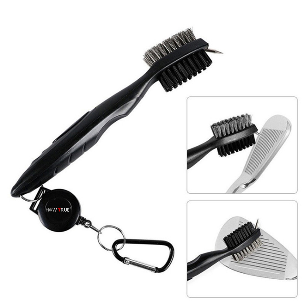 Cross-border wholesale new golf cleaning brush manufacturers double-sided brush multifunctional groove cleaning brush golf accessories