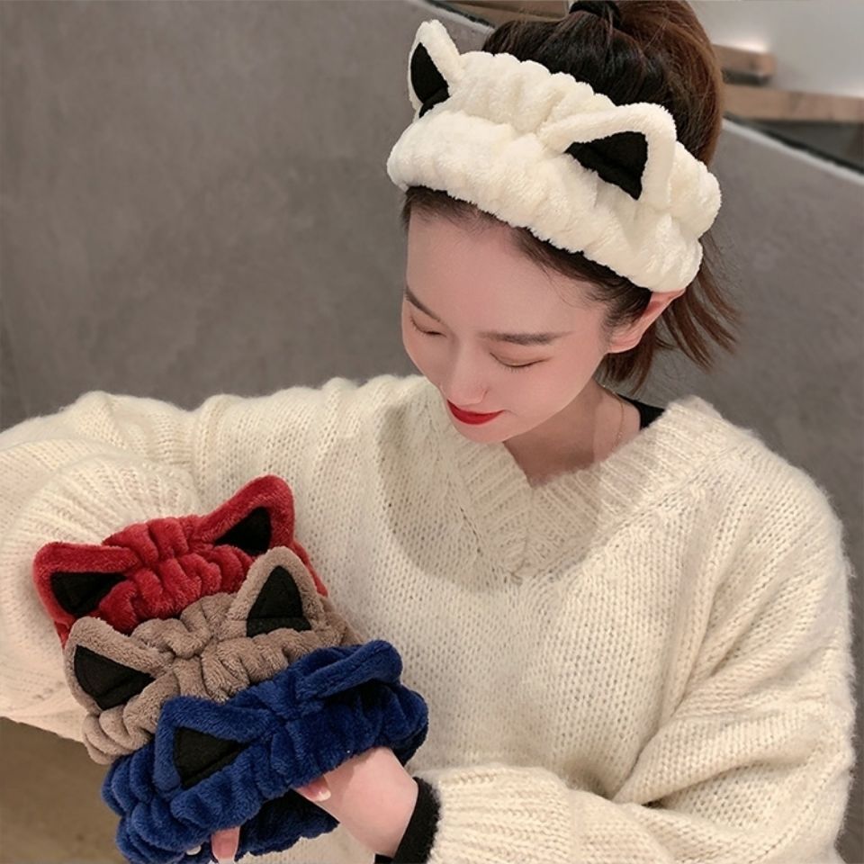 Korean Cartoon Cute Plush Hair Belt Wash Face Apply Mask Hair Accessories Joker Simple Internet Red Hair Belt Factory Outlet
