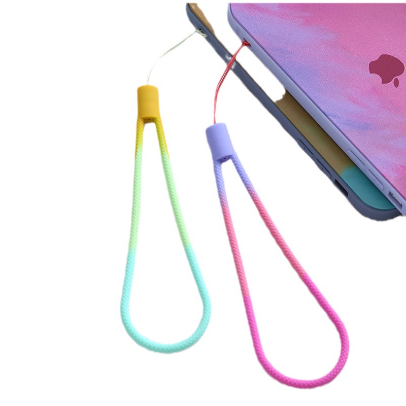 Watercolor Woven Pattern Mobile Phone Lanyard Liquid Silicone Wrist Lanyard Small Fan Sterilization Bottle U Disk Portable Short Lanyard