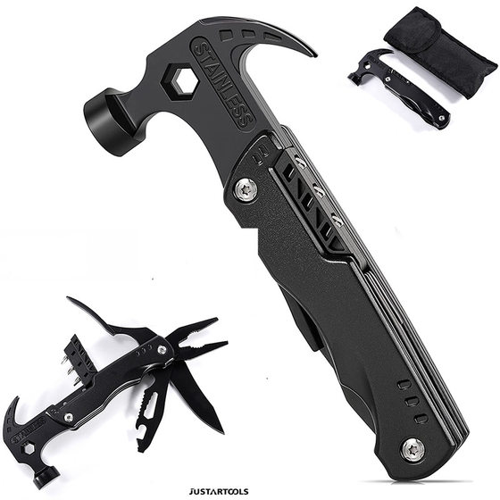 In stock multi-function claw hammer pliers outdoor camping nail Hammer Multi-Purpose Folding tool knife pliers life-saving hammer