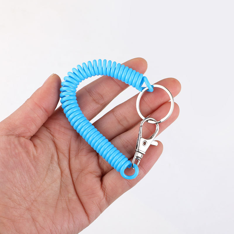 Spring rope key chain color keychain fishing lost rope telephone line keychain wholesale factory direct sales