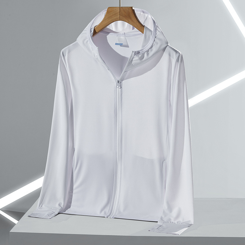 X YKK zipper UPF50 + summer sun protection clothing men's ice silk knitted long sleeve lovers skin clothing women
