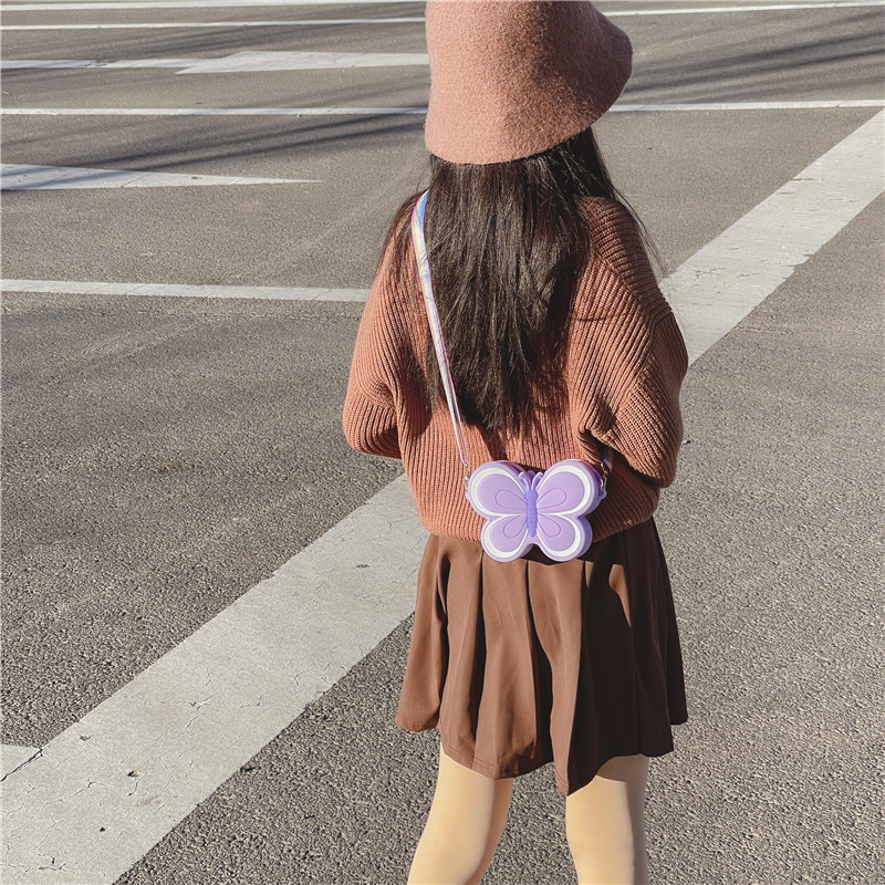 Girls Mini Bag Cartoon Cute Bow Girl Crossbody Bag Western Style Baby Silicone Accessories Coin Purse