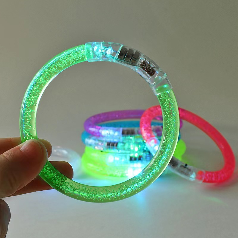 アクリル光る Led ブレスレットカラフルな小さなおもちゃの屋台スキャンコードストリートプッシュギフト点滅ジュエリー|undefined