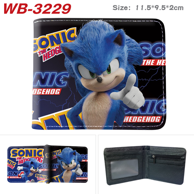 Sonic Peripheral Wallet Sonic Mouse Short Folding Card Bag Full Color Cartoon Cartoon Coin Purse Wallet