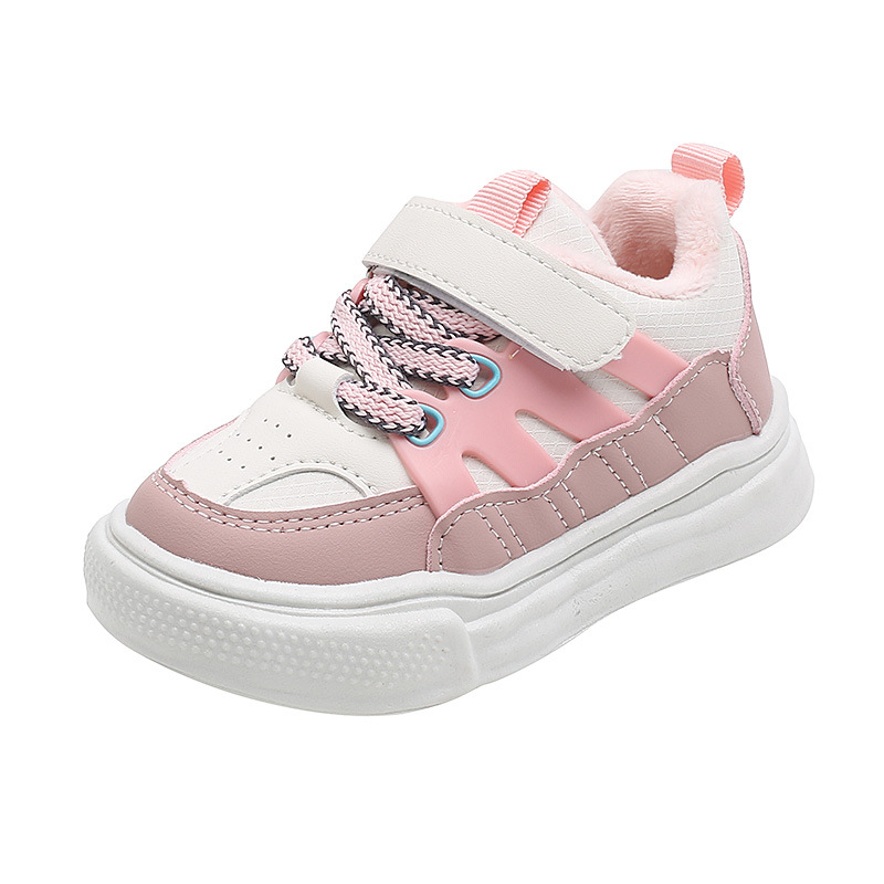 Baby shoes two cotton fleece-lined autumn and winter sneaker warm comfortable casual shoes children's shoes soft bottom non-slip board shoes men and women