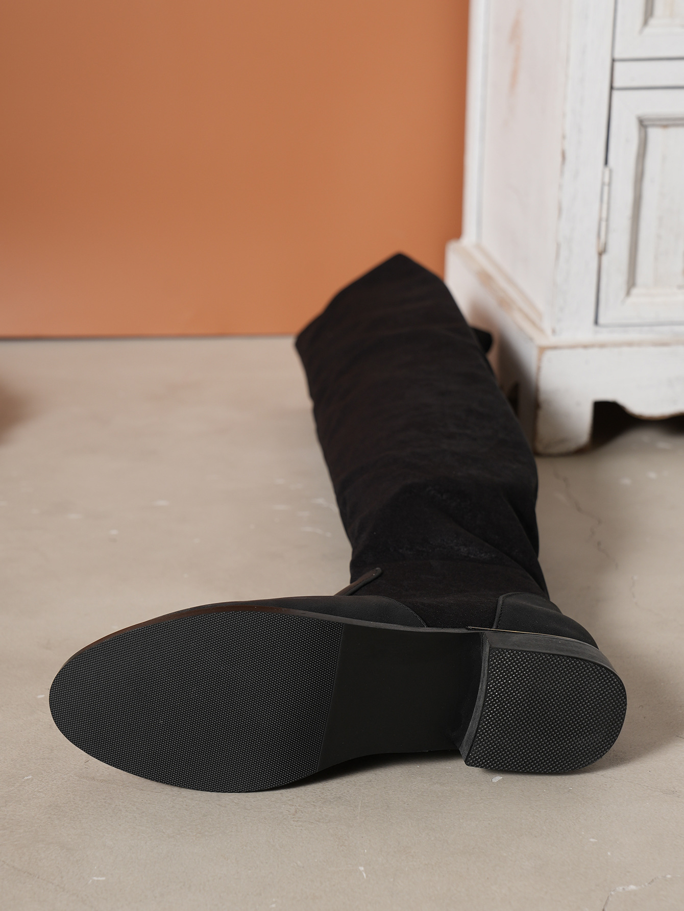 Over the knee μπότες γυναικείες νέες μεγάλου μεγέθους μακριές μπότες γυναικείες σουέτ μπότες μόδας με χοντρό τακούνι_voghion.com