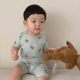 Ins Style Baby Suit 2024 Summer New Bear Printed Children's Two-piece Baby Home Clothes