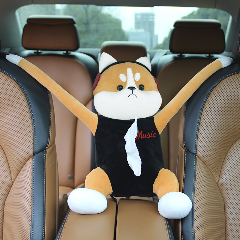 Car hanging tissue box armrest box car creative paper drawing cartoon creative car Tissue Bag car supplies