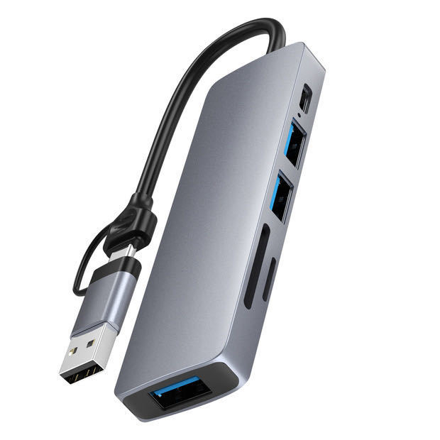 Computer usb dual-head docking station notebook typec docking station multifunctional seven-in-one charging data hub