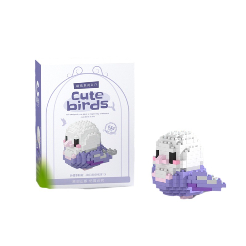 Tiny particle building blocks compatible with Lego creative adorable bird series assembled ornaments gift puzzle decompression toys wholesale