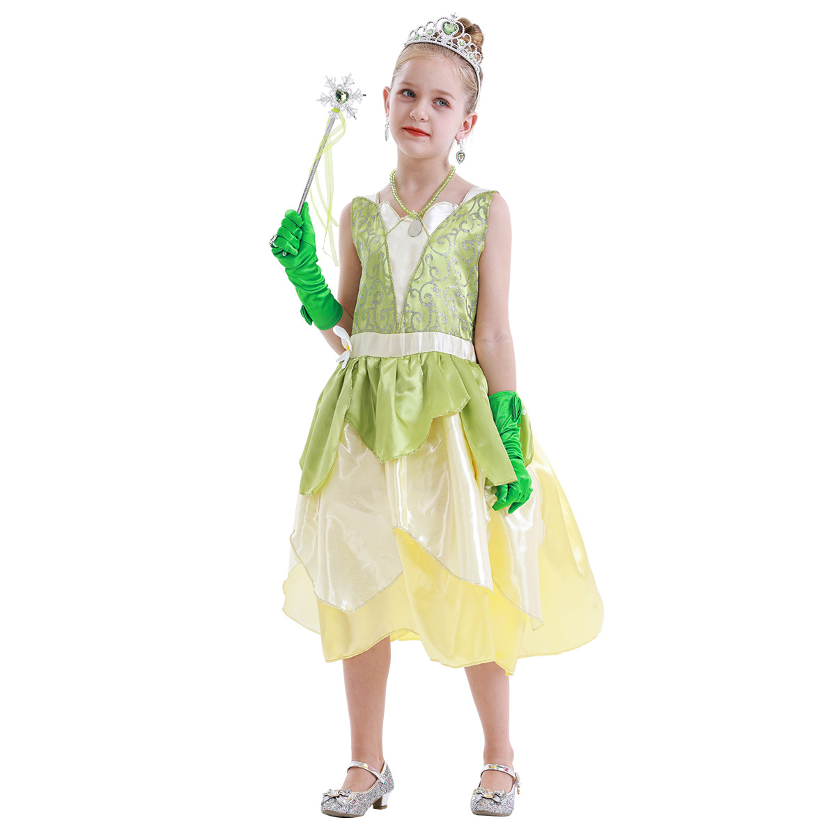 AliExpress cross-border Halloween Wizard of Oz play costume dress green fairy flower costume Wizard of Oz