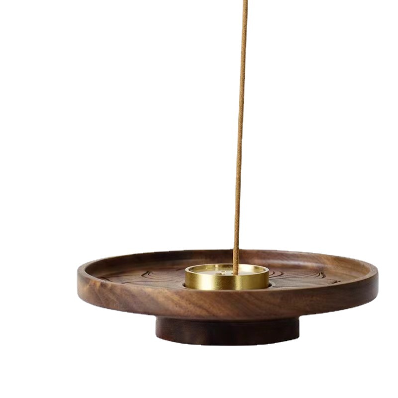 Wooden incense burner incense holder multi-aperture incense holder metal incense plate stand Zen incense holder incense burner indoor agarwood sandalwood incense