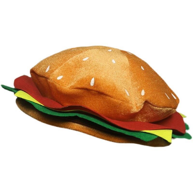New hamburger hat party funny cute simulation hamburger hat funny beret party