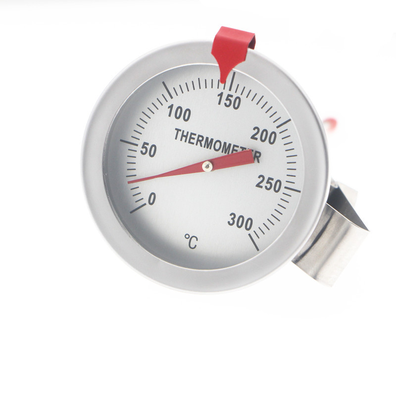 Fryer Thermometer Oil Pot Thermometer Stainless Steel Oil Temperature Meter Candy Thermometer with Clip