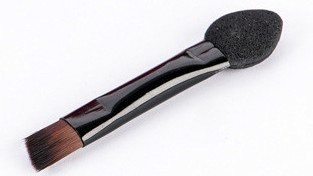 Double Head Makeup Brush Aluminum Tube Beveled Eyebrow Brush Mini Dual-Use Small Sponge Brush Eye Shadow Brush Eyebrow Brush