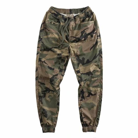 Summer Korean version of cotton leggings men's elastic belt camouflage casual pants trend loose labor protection work pants wholesale