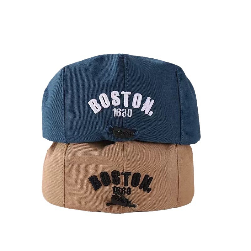 Chapeau de style coréen pour bébé, nouveau style, béret en denim tout-en-un, casquette pour garçon, casquette ajustable vers l'avant pour fille_voghion.com