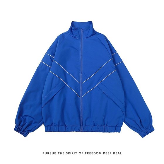 Factory Direct Retro Simple Collar Klein Blue Jacket Men's Trendy Brand Street Loose Couple Jacket