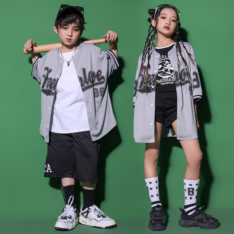 女童爵士舞服裝帥氣日系街舞演出服套裝少兒嘻哈hiphop走秀舞台潮
