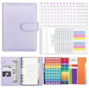 Macaron a6pu leather loose-leaf bookkeeping notebook wholesale creative cash budget financial planner hand book
