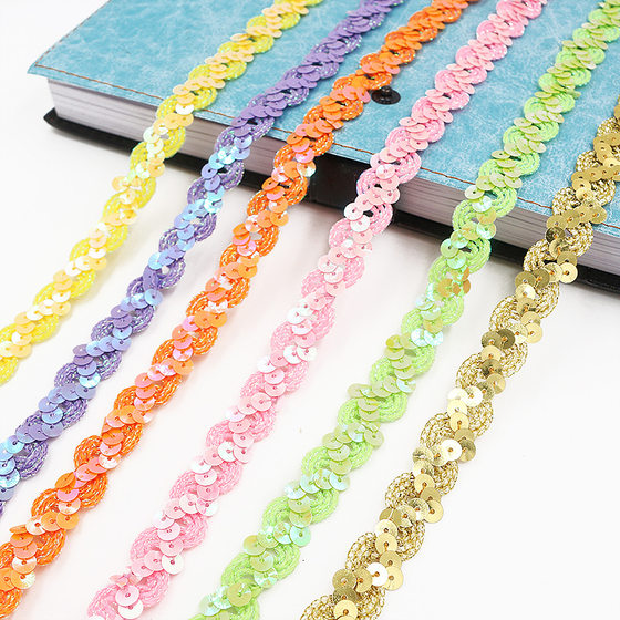 Environmental protection wave sequin strip bead belt clothing accessories DIY1.5CM performance clothing sequin lace belt