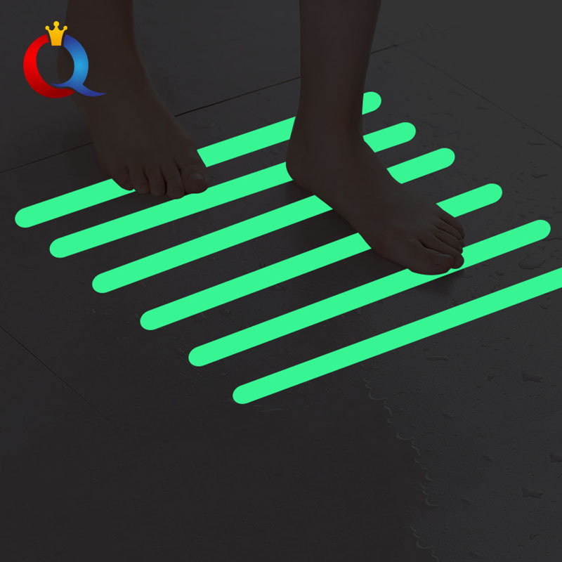 Cross-border in stock green warning ground steps fluorescent non-slip tape staircase bathroom reflective luminous non-slip strip
