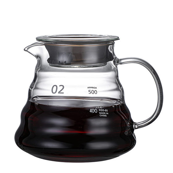 Wholesale household heat-resistant glass coffee sharing pot hand coffee pot suit mocha cloud coffee pot appliance