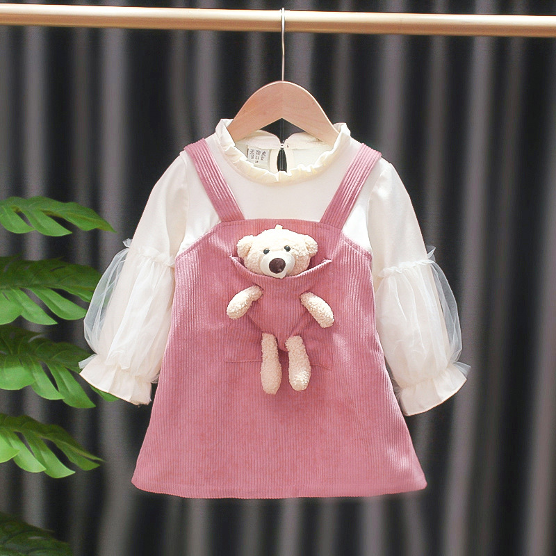 Children's Skirt Autumn Princess Dress Girls Autumn Dress Western Style Fake 2 3-Year-Old Baby Spring and Autumn Children's Wear 5