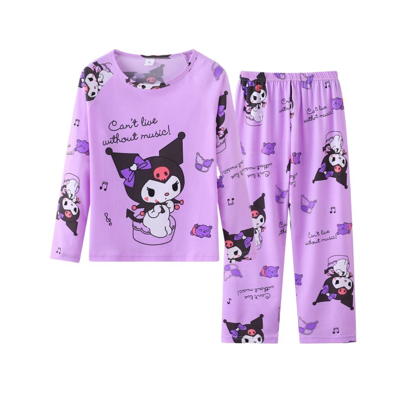 Amazon children's pajamas Spring and Autumn long-sleeved girl suit cartoon cute girl baby homewear can be worn outside