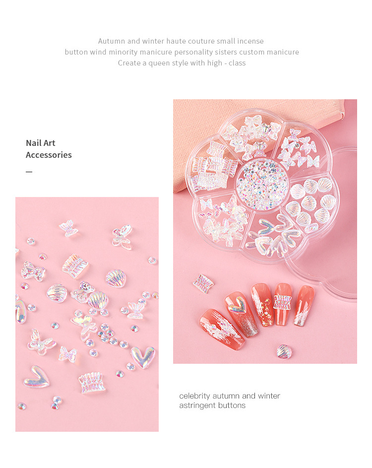 Nail Art Jewelry Internet Celebrity Popular Mixed All-match Color Diamond Camellia Butterfly_voghion.com