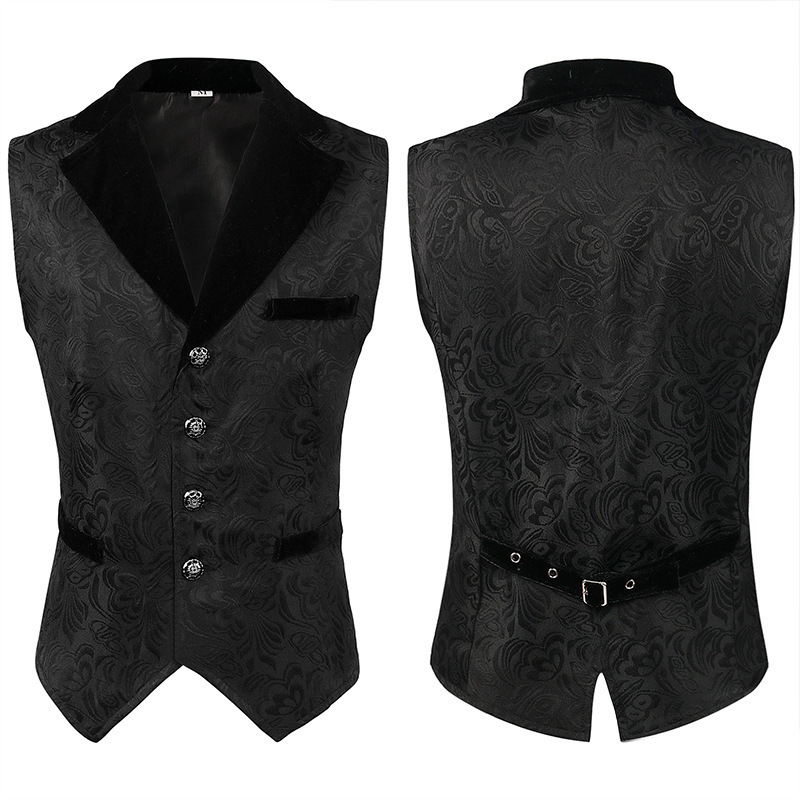 2025 Spring and Autumn New European and American Medieval Men's Gothic Vest Stage Clothing Men's Vest Jacket suit