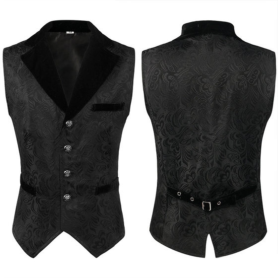 2025 Spring and Autumn New European and American Medieval Men's Gothic Vest Stage Clothing Men's Vest Jacket suit