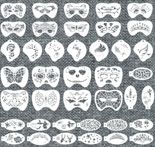New children's hollow painting template facial multi-functional painting mold eye figure 40 templates