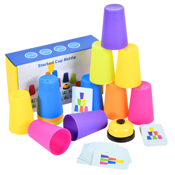 Cross-border Children's Intellectual Development Double Battle Paper Card Stacking Cup Educational Stall Toys Quick Stacking Cup Teaching Aware Wholesale