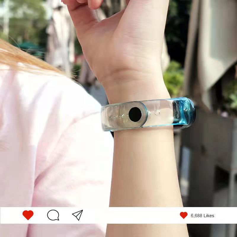 For Mi Band 5/6/7 wrist strap nfc version 34 generation replacement strap personality tide transparent light discoloration watch