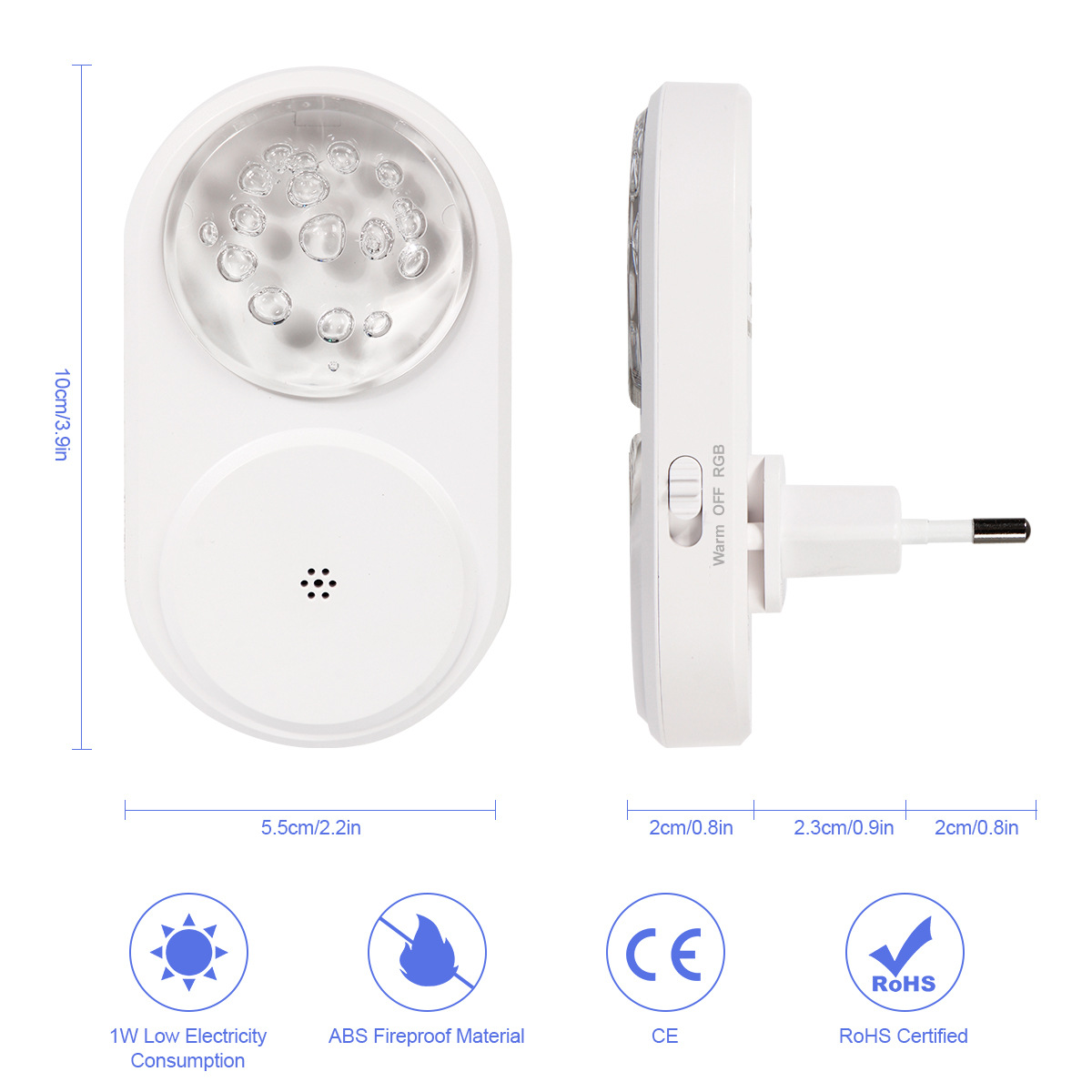 New intelligent LED light control night light RGB colorful atmosphere light baby room sleeping light bedroom corridor convenient light